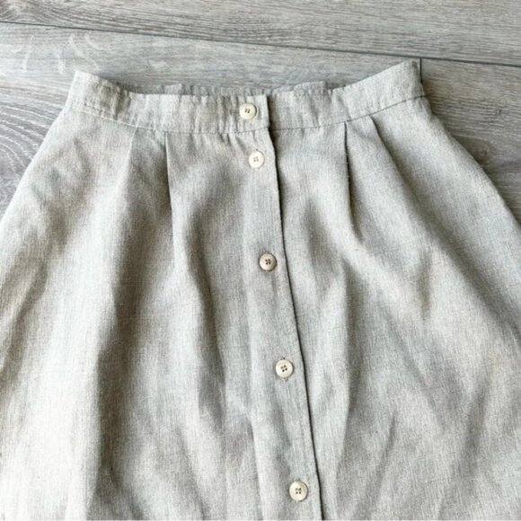 Vintage Mister Leonard Silk Flax Blend A Line Midi Skirt - Picture 5 of 15